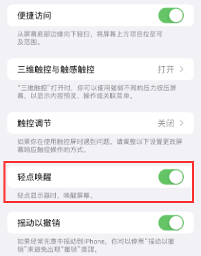 惠州苹果授权维修站分享iPhone轻点无法唤醒怎么办